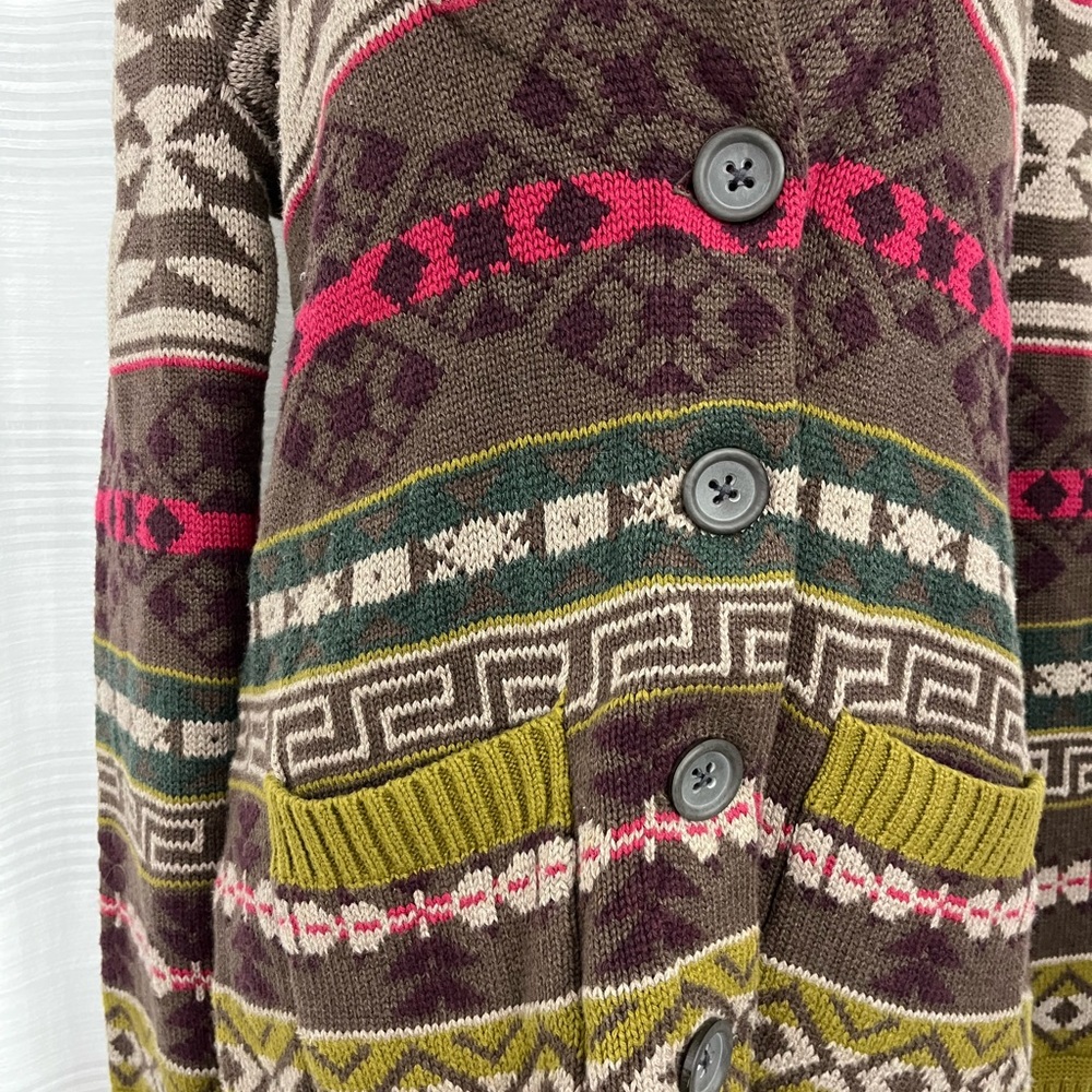 Eddie Bauer Green Aztec Print Button Front Cardig… - image 4